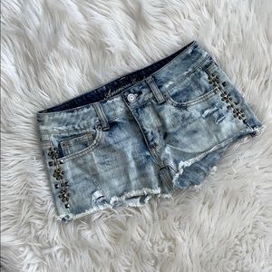 American Eagle studded denim shorts